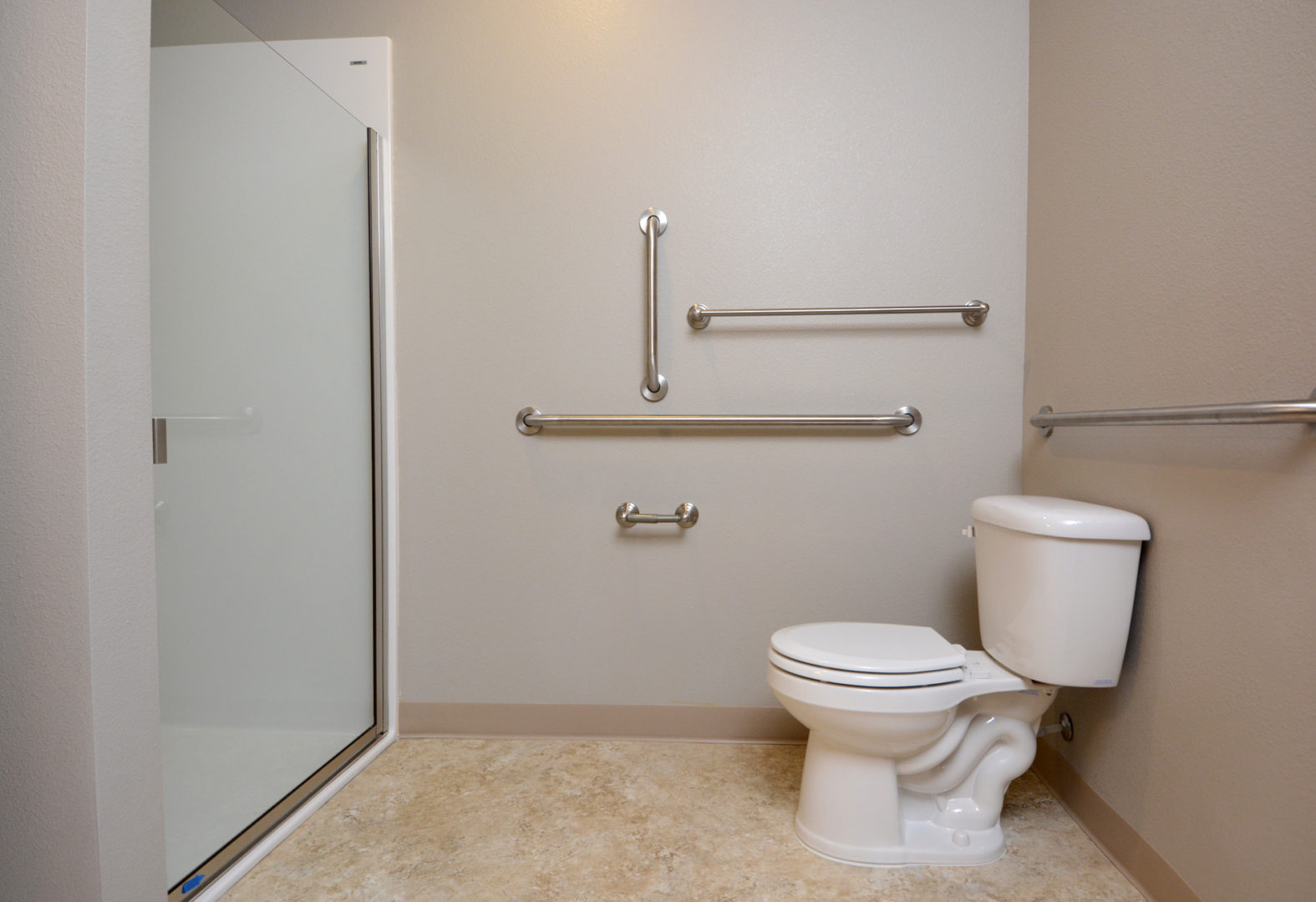 Bath renovation with accessible features.