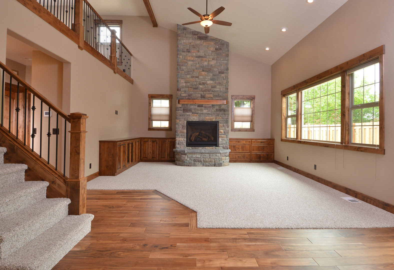 Open floor plans with cozy spaces.